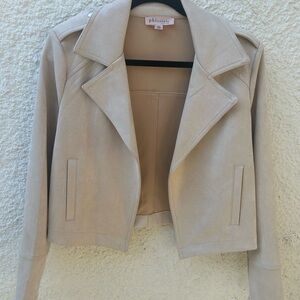 Philosophy Tan Blazer with Classic Lapel and Tailored Fit S